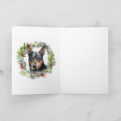 Australische Kelpie Kerstkrans Feestelijke Pup Kaart (Binnen)