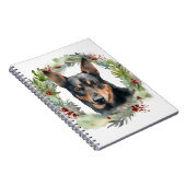 Australische Kelpie Kerstkrans Feestelijke Pup Notitieboek (Rechterzijde)
