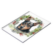Australische Kelpie Kerstkrans Feestelijke Pup Notitieboek (Linkerzijde)
