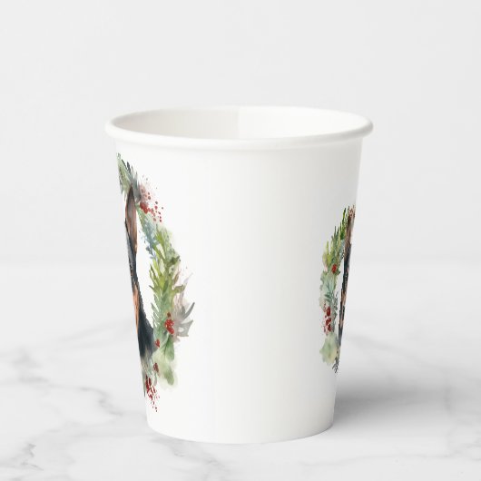 Australische Kelpie Kerstkrans Feestelijke Pup Papieren Bekers (Links)