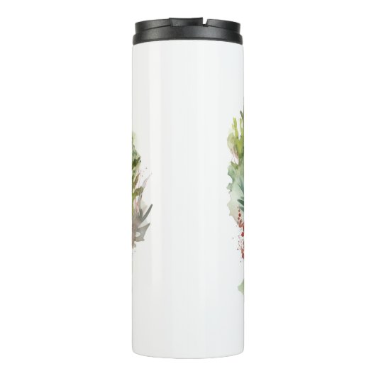 Australische Kelpie Kerstkrans Feestelijke Pup Thermosbeker (Achterkant)