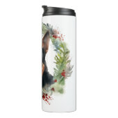 Australische Kelpie Kerstkrans Feestelijke Pup Thermosbeker (Geroteerd rechts)