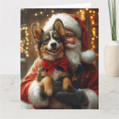 Australische Kelpie Kerstman Festive Kerstmis Kaart (Voorkant)