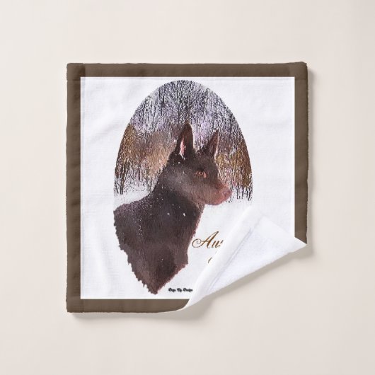 Australische Kelpie Kerstmis Bad Handdoek (Wasdoekje)