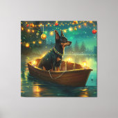 Australische Kelpie Kerstmis Feestelijke Reis Canvas Afdruk (Voorkant)