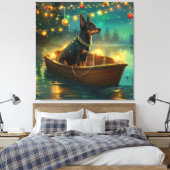 Australische Kelpie Kerstmis Feestelijke Reis Canvas Afdruk (Insitu (Slaapkamer))