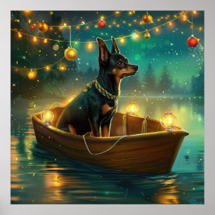 Australische Kelpie Kerstmis Feestelijke Reis Poster