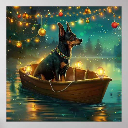 Australische Kelpie Kerstmis Feestelijke Reis Poster (Voorkant)