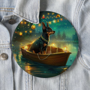 Australische Kelpie Kerstmis Feestelijke Reis Ronde Button 6,0 Cm