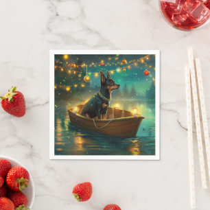 Australische Kelpie Kerstmis Feestelijke Reis Servet