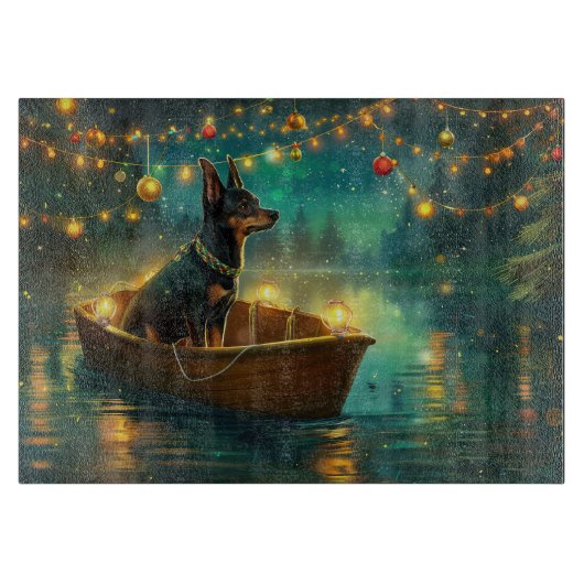 Australische Kelpie Kerstmis Feestelijke Reis Snijplank (Voorkant)
