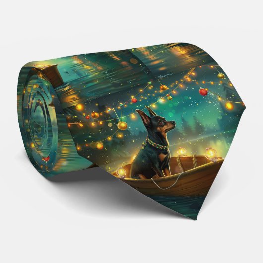 Australische Kelpie Kerstmis Feestelijke Reis Stropdas (Opgerold)