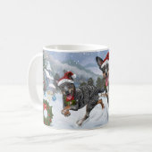 Australische Kelpie Kerstmis Koffiemok (Voorkant links)