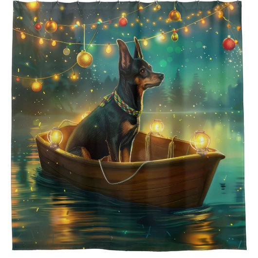 Australische Kelpie kerstvakantie Douchegordijn (Voorkant)