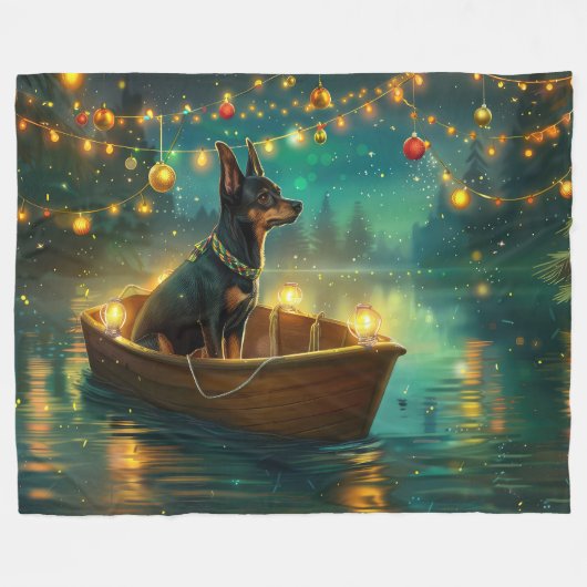 Australische Kelpie kerstvakantie Fleece Deken (Voorkant (Horizontaal))