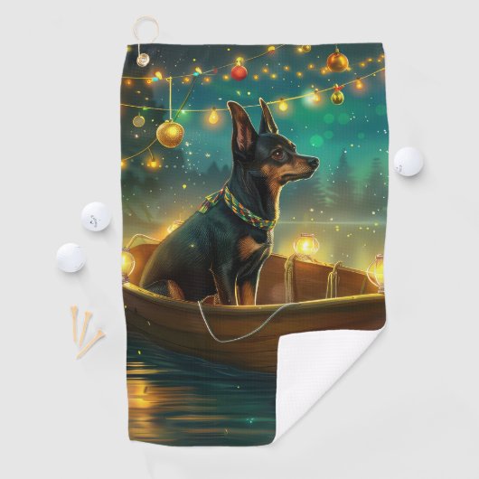 Australische Kelpie kerstvakantie Golfhanddoek (Insitu)
