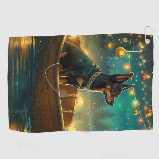 Australische Kelpie kerstvakantie Golfhanddoek (Horizontaal)