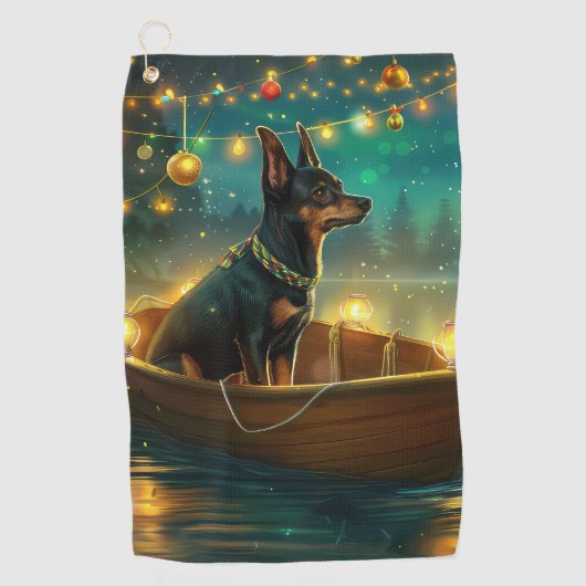 Australische Kelpie kerstvakantie Golfhanddoek (Voorkant)
