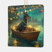 Australische Kelpie kerstvakantie Keramisch Ornament (Links)