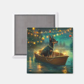 Australische Kelpie kerstvakantie Magneet (Voorkant / Achterkant)