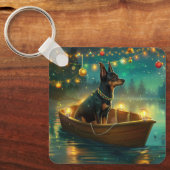 Australische Kelpie kerstvakantie Sleutelhanger (Voorkant)