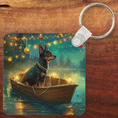 Australische Kelpie kerstvakantie Sleutelhanger (Achterkant)