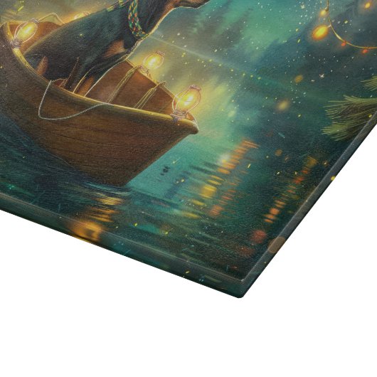 Australische Kelpie kerstvakantie Snijplank (Hoek)