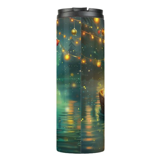 Australische Kelpie kerstvakantie Thermosbeker (Achterkant)