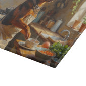 Australische Kelpie Kookt in Keuken Snijplank (Hoek)