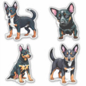 Australische Kelpie leuke puppy cartoon Sticker (Voorkant)