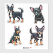 Australische Kelpie leuke puppy cartoon Sticker (Vel)