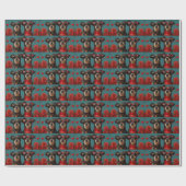 Australische Kelpie met hart Rozen Valentijnsdag Cadeaupapier (Vlak)