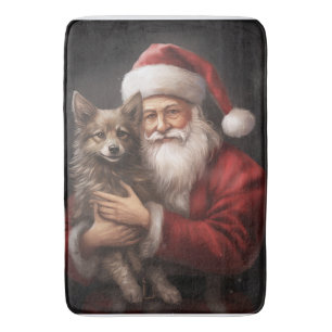 Australische Kelpie met Kerstman Kerstmis Badmat
