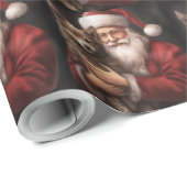 Australische Kelpie met Kerstman Kerstmis Cadeaupapier (Rol Hoek)