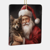 Australische Kelpie met Kerstman Kerstmis Keramisch Ornament (Rechts)