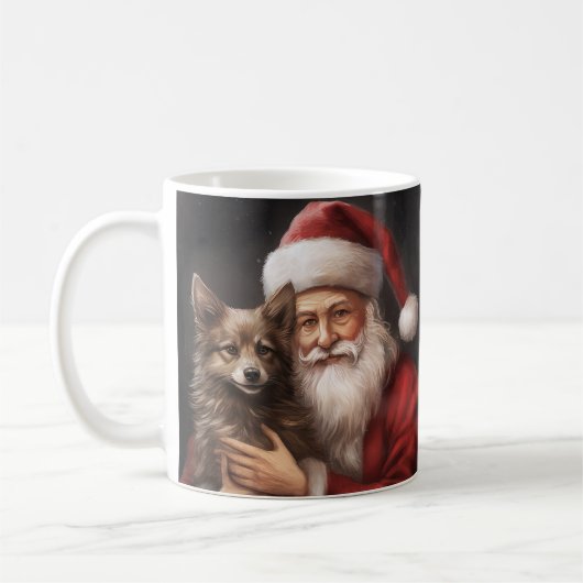 Australische Kelpie met Kerstman Kerstmis Koffiemok (Links)