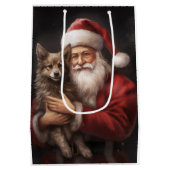 Australische Kelpie met Kerstman Kerstmis Medium Cadeauzakje (Achterkant)