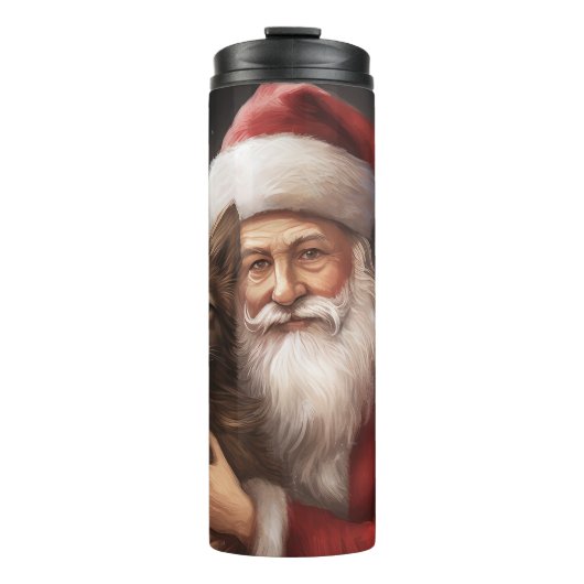 Australische Kelpie met Kerstman Kerstmis Thermosbeker (Voorkant)