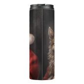 Australische Kelpie met Kerstman Kerstmis Thermosbeker (Achterkant)