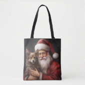 Australische Kelpie met Kerstman Kerstmis Tote Bag (Voorkant)