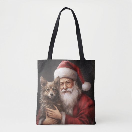 Australische Kelpie met Kerstman Kerstmis Tote Bag (Voorkant)