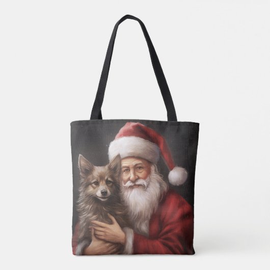 Australische Kelpie met Kerstman Kerstmis Tote Bag (Achterkant)