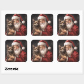 Australische Kelpie met Kerstman Kerstmis Vierkante Sticker (Vel)