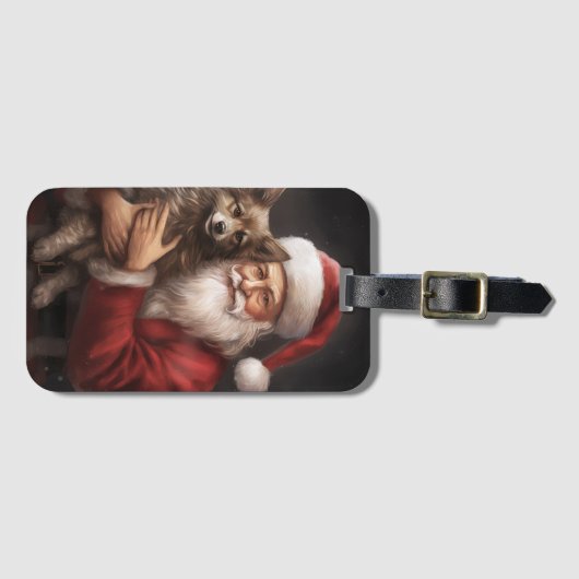 Australische Kelpie met Kerstmis Bagagelabel (Voorkant (horizontaal))
