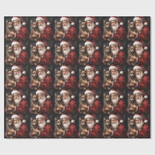 Australische Kelpie met Kerstmis Cadeaupapier (Vlak)