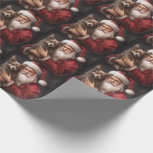 Australische Kelpie met Kerstmis Cadeaupapier (Hoek)