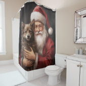 Australische Kelpie met Kerstmis Douchegordijn (In situ)