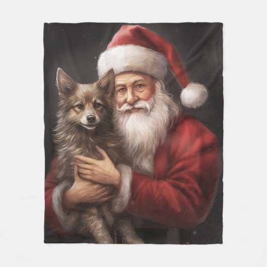 Australische Kelpie met Kerstmis Fleece Deken (Voorkant)