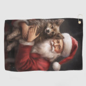 Australische Kelpie met Kerstmis Golfhanddoek (Horizontaal)