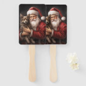 Australische Kelpie met Kerstmis Handwaaier (Voorkant en achterkant)